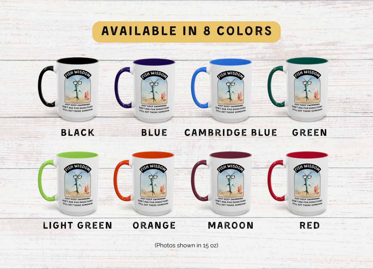 Funny Fish Mug: 11oz/15oz