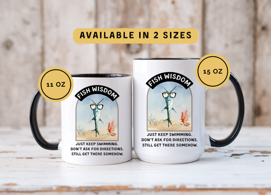 Funny Fish Mug: 11oz/15oz
