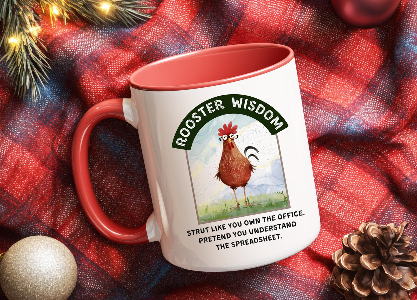 Funny Rooster Coffee Mug: 11oz/15oz