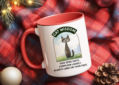 Funny Cat Wisdom Mug: 11oz/15oz