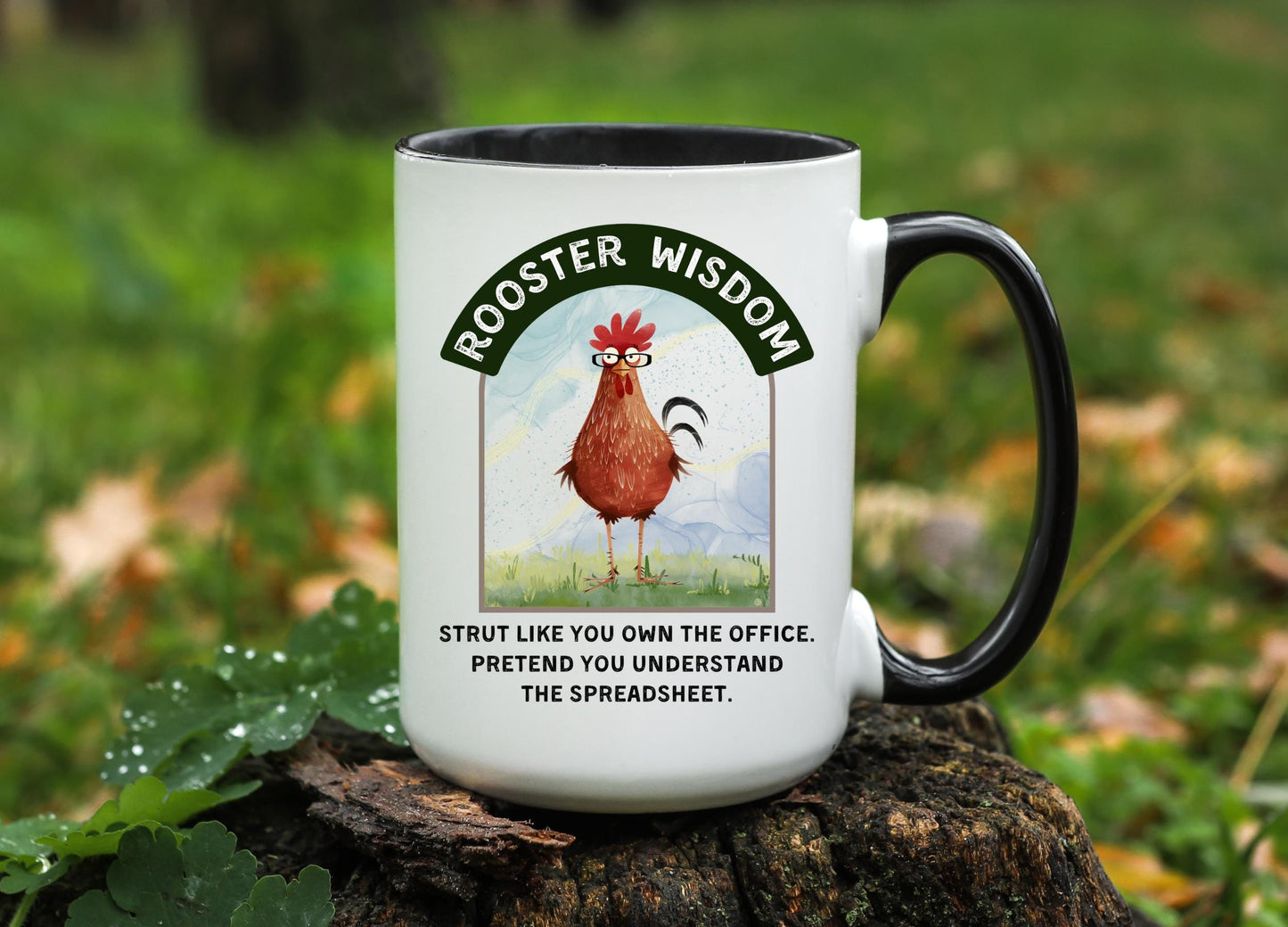 Funny Rooster Coffee Mug: 11oz/15oz