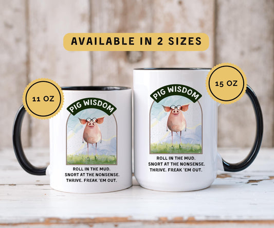 Funny Pig Coffee Mug: 11oz/15oz