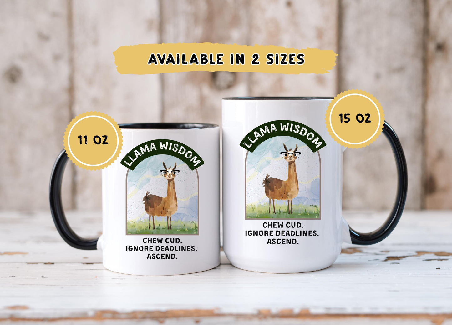 Funny Llama Coffee Mug: 11oz/15oz