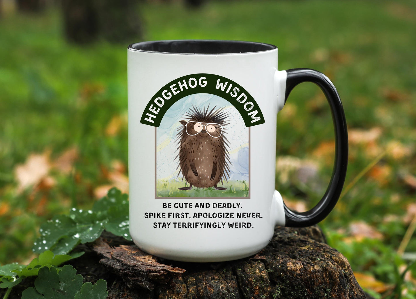 Funny Hedgehog Coffee Mug: 11oz/15oz